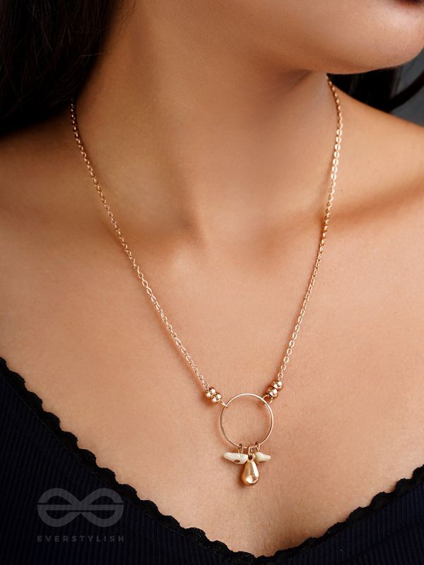 The Sphere Of Heaven- Golden Glass Beads Necklace With Anti-Tarnish Coating 