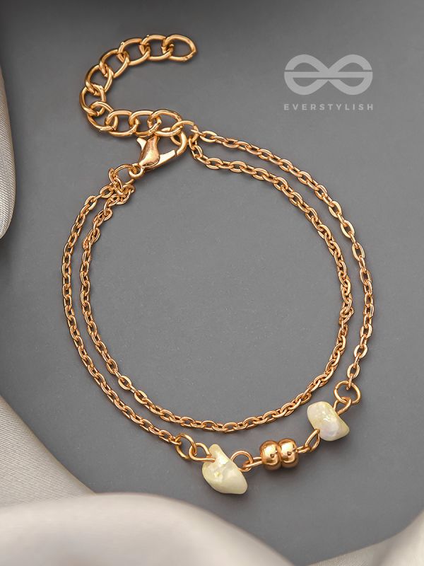 Carved in Stone- Golden Layered Bracelet