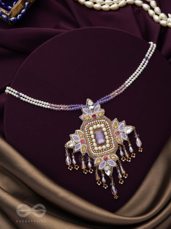 Samalya- The Decorated Diadem- Pearls, Stones and Beads Embroidered Neckpiece