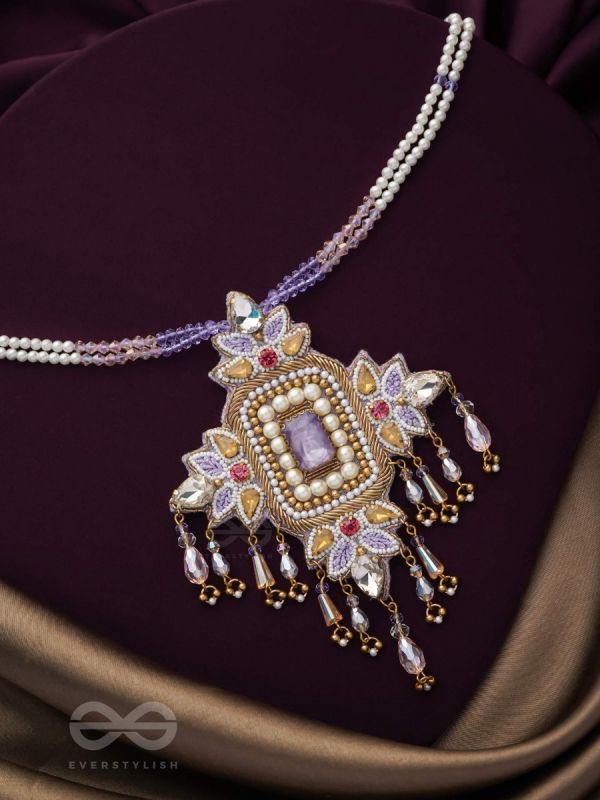 Samalya- The Decorated Diadem- Pearls, Stones and Beads Embroidered Neckpiece
