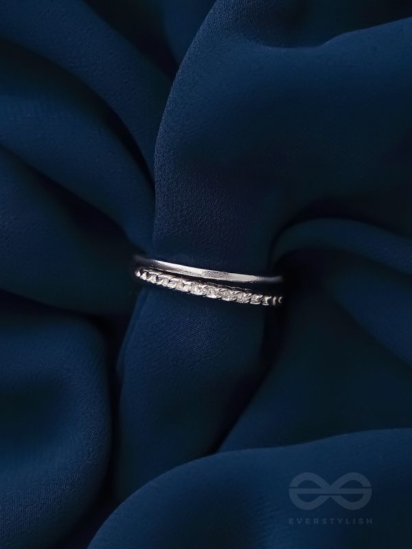 The Sparkling Skyline- Silver Layered Ring