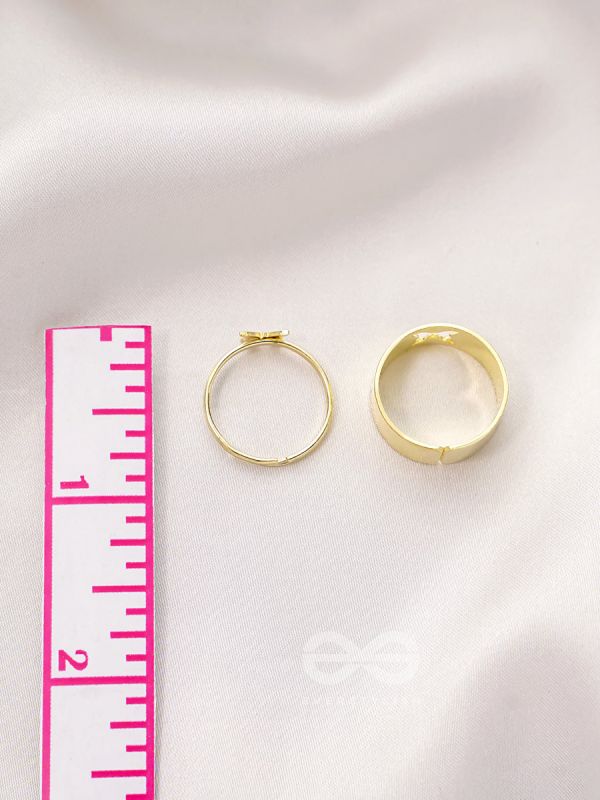 The Missing Moth- Set of Two Golden Rings