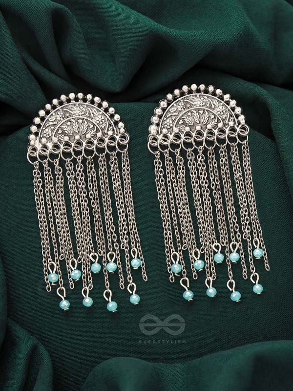 The Frozen Cascade- Oxidized Beads Earrings