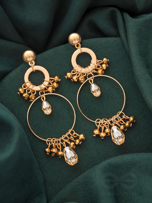 The Autumn Vibes- Golden Beads Earrings