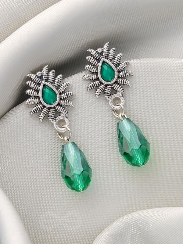 Drops of Light- Tiny Trinket Earrings (Emerald Green)