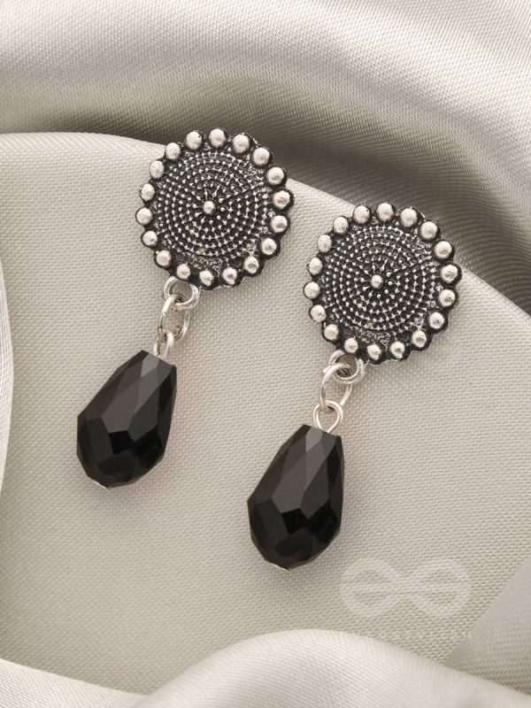 The Moonlit Rain- Tiny Trinket Earrings (Raven Black)