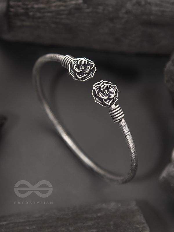 Rosa Mystica- Oxidised Bangle Bracelet