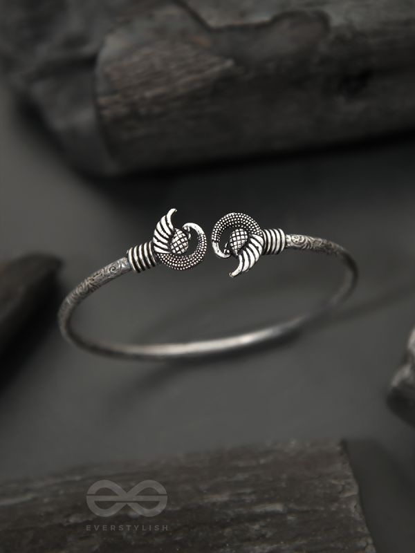 The Black Swan- Oxidised Bangle Bracelet