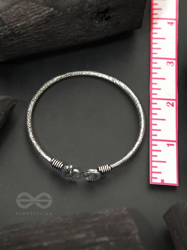 The Black Swan- Oxidised Bangle Bracelet
