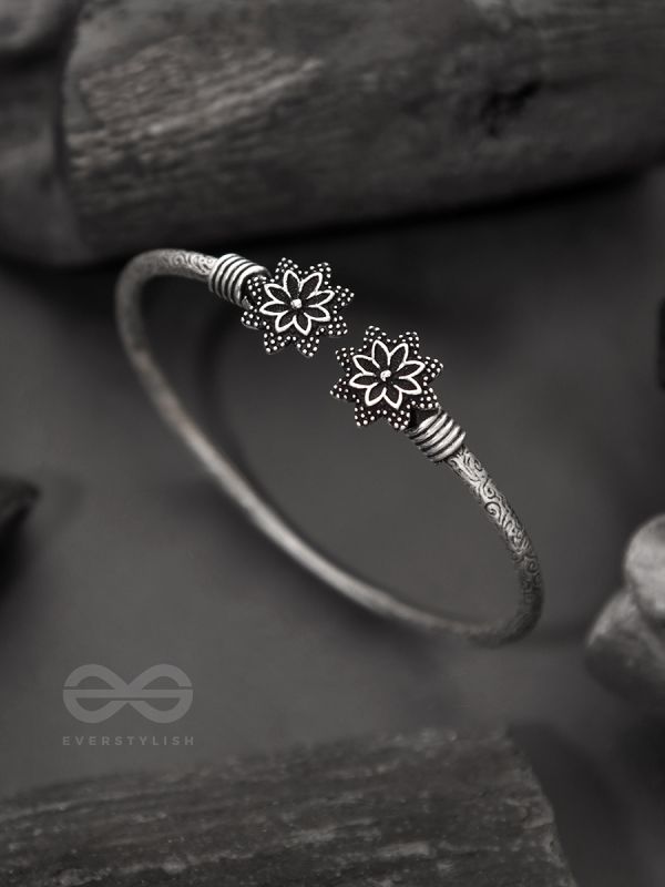 Ups-a-Daisy- Oxidised Bangle Bracelet