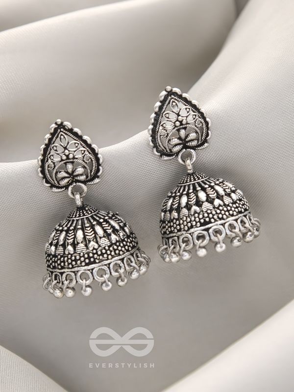 Hearts and Flowers- Brass Jhumka Earrings