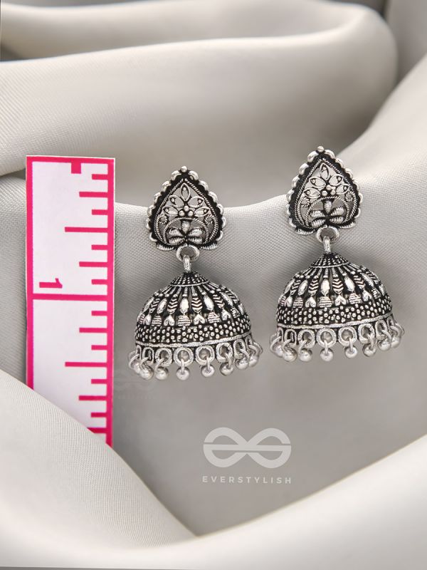 Hearts and Flowers- Brass Jhumka Earrings