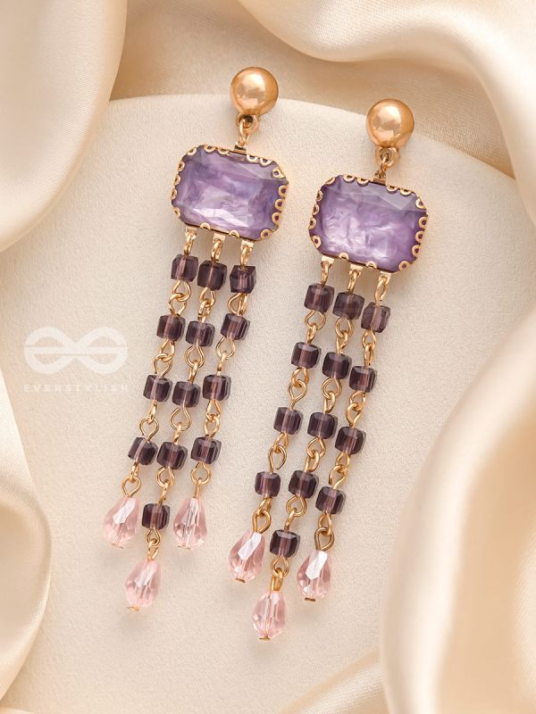 The Melting Mirror- Golden Embellished Earrings