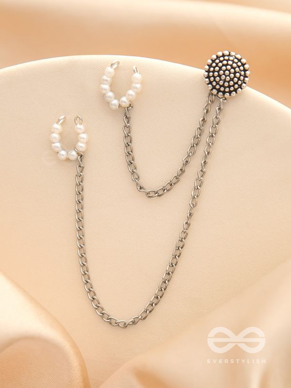 The Falling Stars- Oxidised Beads Earcuff (One Ear)