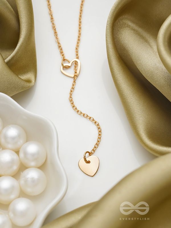 The Fallen Heart- Embellished Golden Necklace With Anti-Tarnish Coating 