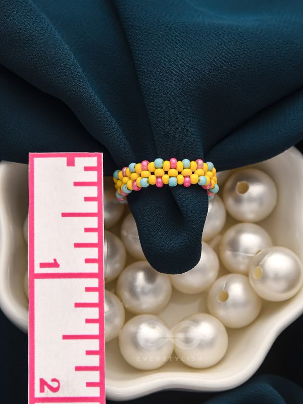 The Sunny Bubbles- Stretchable Colorful Beaded Ring
