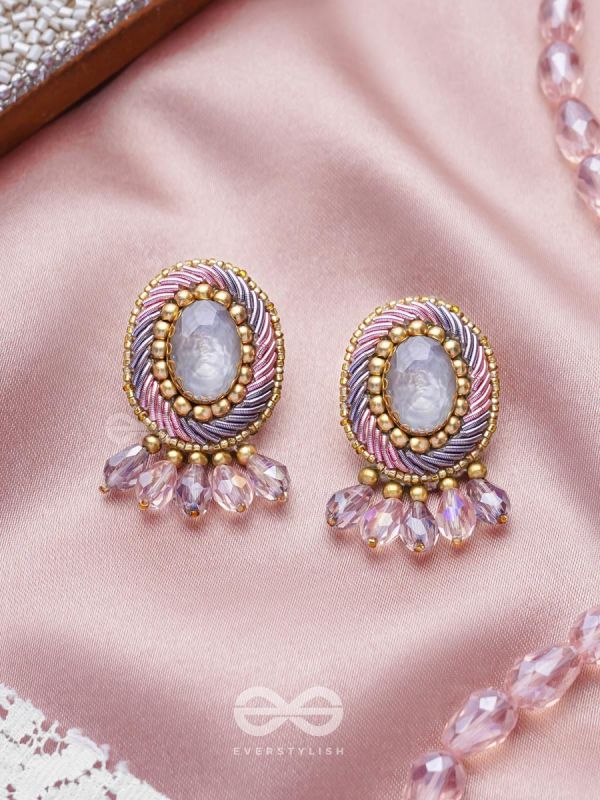 Arkasman- The Crystal Ball- Stones and Beads Embroidered Earrings 