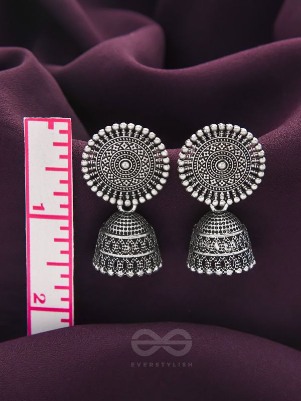 The New Moon- Oxidised Jhumka Earrings