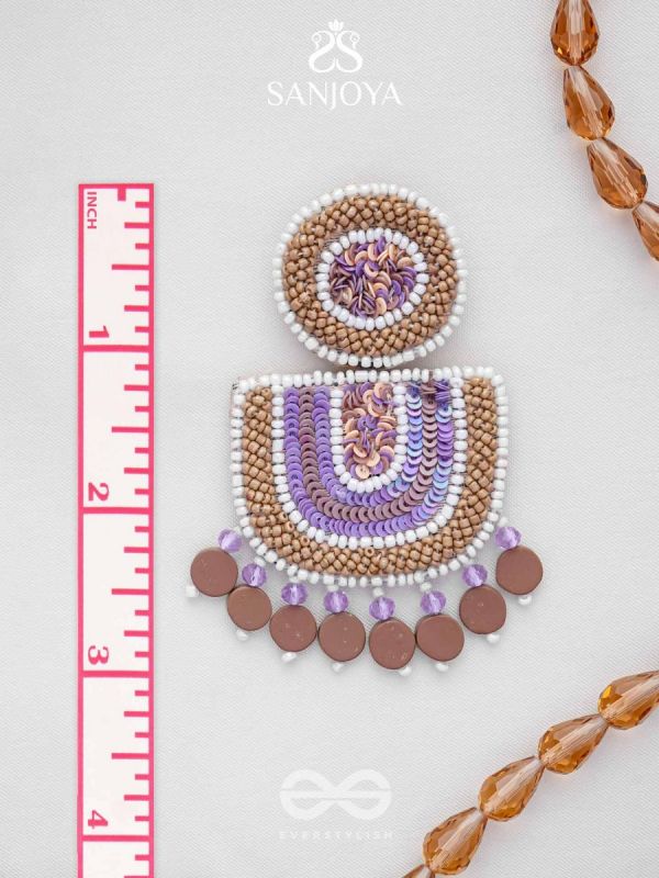 Aashyam- The Setting Sun- Beads and Sequins Embroidered Earrings