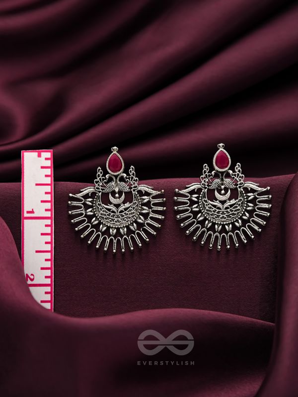 The Violet Vesper- Oxidised Embellished Earrings