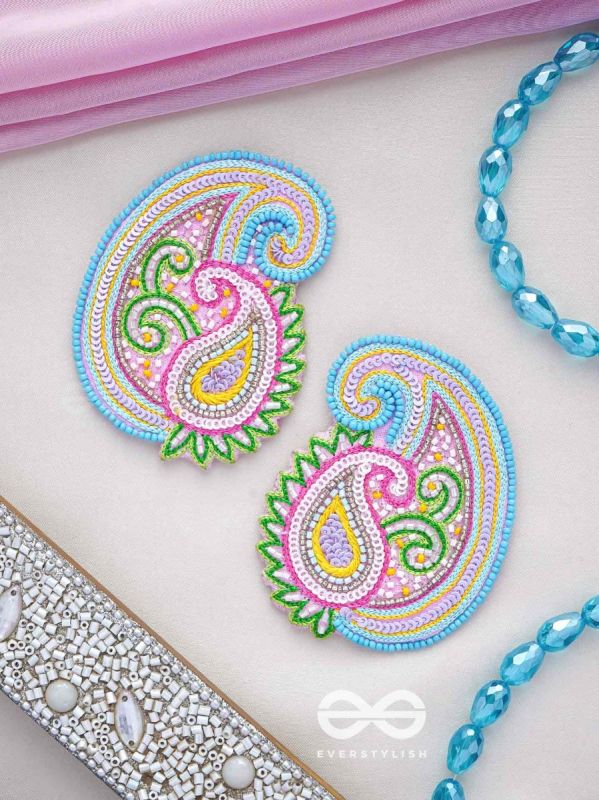 Dhavala- The Beautiful- Resham and Sequins Embroidered Earrings