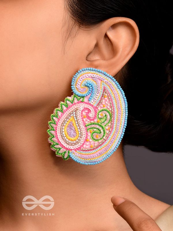 Dhavala- The Beautiful- Resham and Sequins Embroidered Earrings
