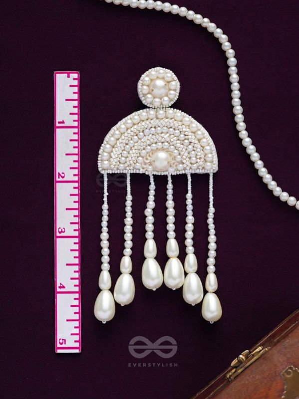Avasara- The Pristine Rains- Pearls and Pearl Drops Embroidered Earrings