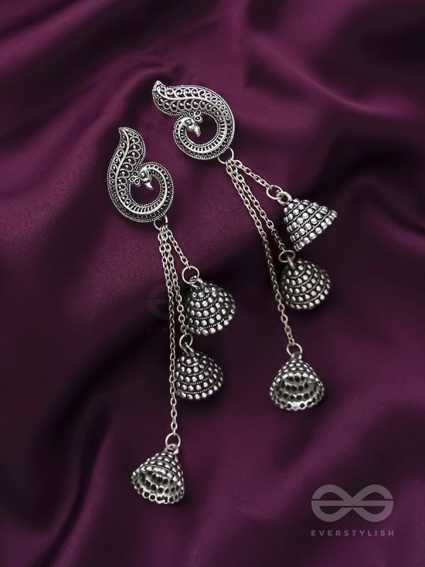 The Tolling Bells- Oxidised Jhumka Earrings