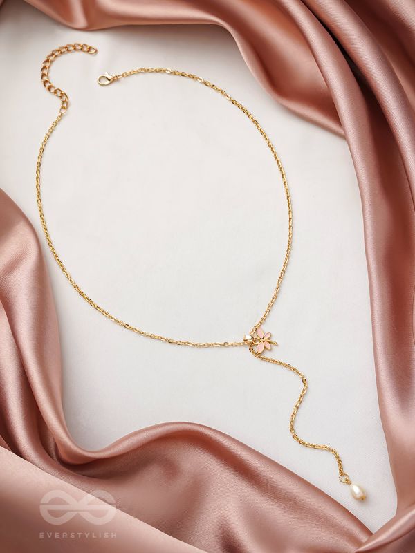 The Moth N Flame- Golden Embellished Necklace With Anti-Tarnish Coating 