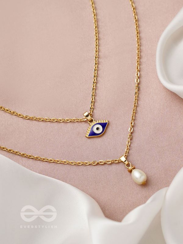 The Eye Candy- Golden Embellished Necklace With Anti-Tarnish Coating 