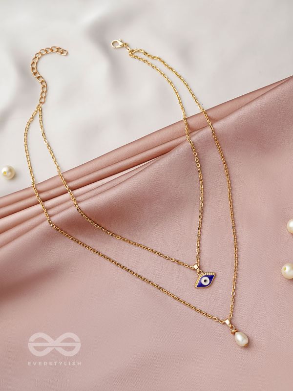 The Eye Candy- Golden Embellished Necklace With Anti-Tarnish Coating 