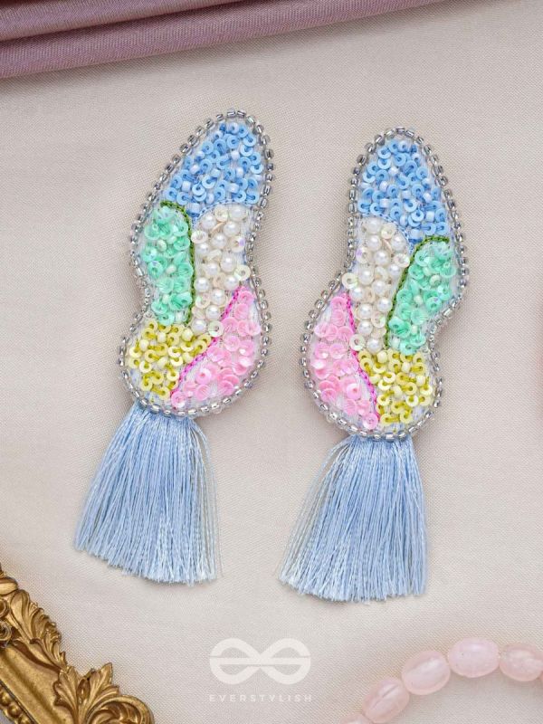 Hrilekha- The Dazzling Imprints- Resham, Beads and Sequins Embroidered Earrings