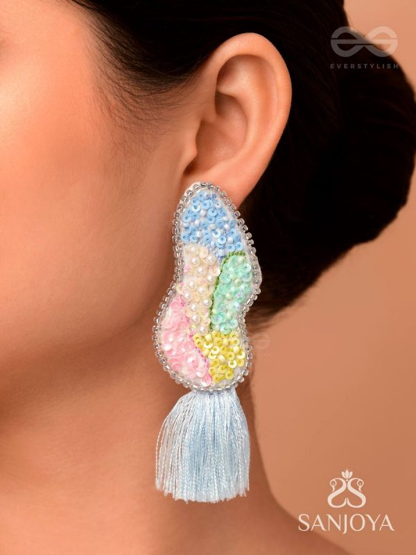 Hrilekha- The Dazzling Imprints- Resham, Beads and Sequins Embroidered Earrings
