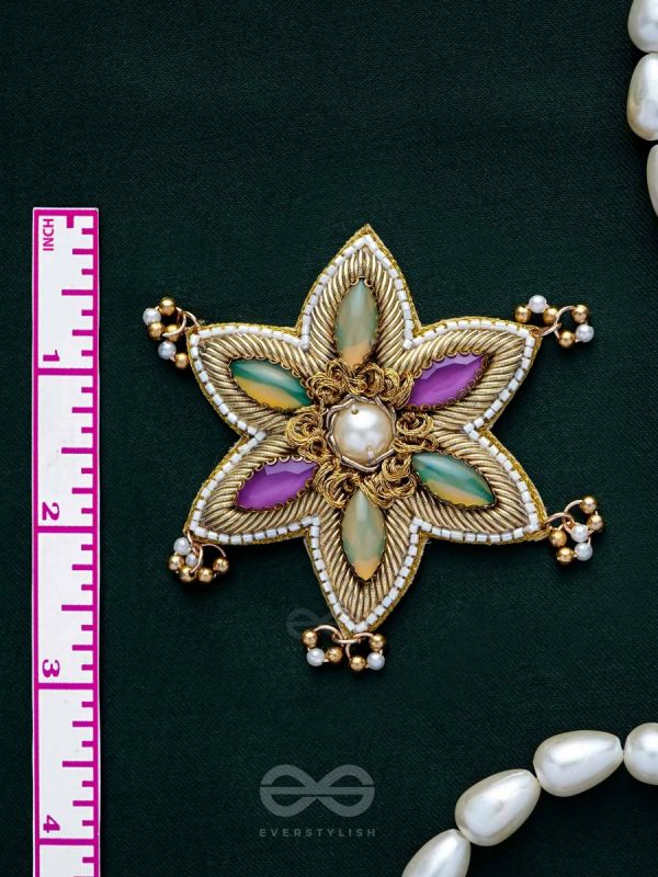 Kuvalya- The Colorful Bloom- Pearls and Stones Embroidered Earrings