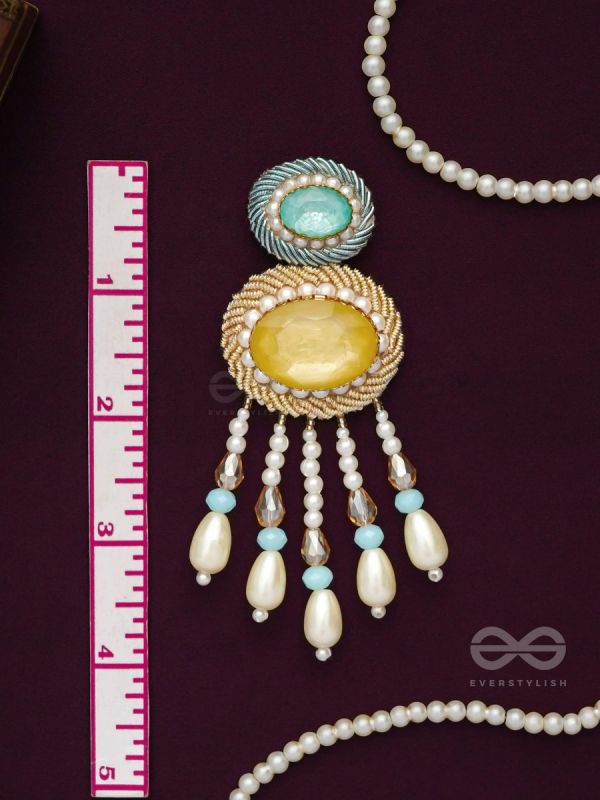 Ilvaka- The Celestial Enigma- Pearls and Stones Embroidered Earrings