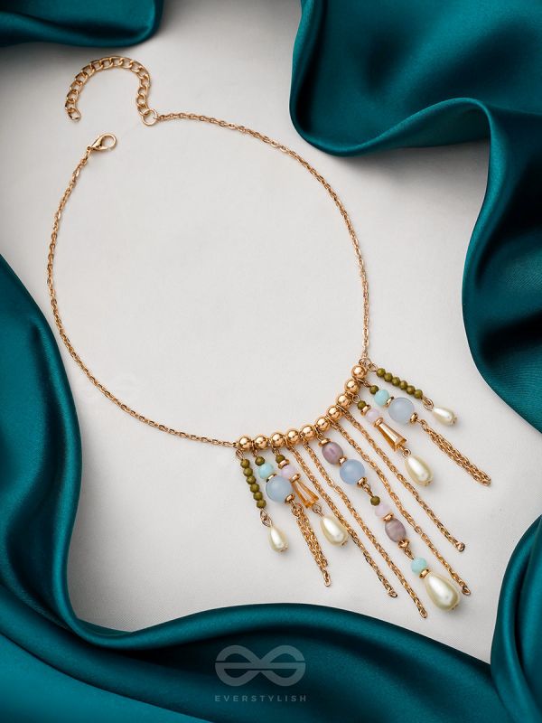 The Scotch Mist- Golden Embellished Necklace With Anti-Tarnish Coating