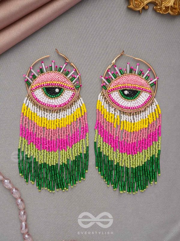 Preetimaya- Tears of Joy- Beads and Cutdana Embroidered Statement Earrings