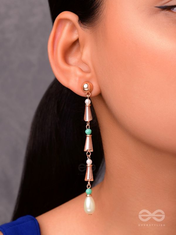 The Drooping Bells- Golden Embellished Earrings