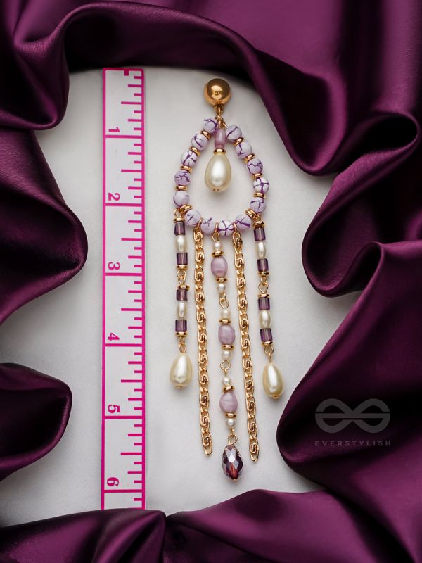 The Splashy Torrent - Golden Embellished Earrings