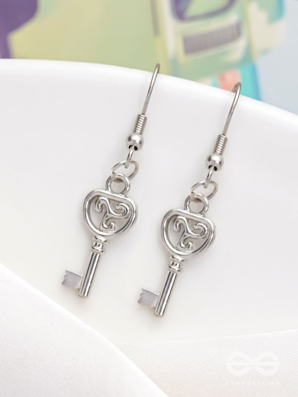 Locke & Key- Silver Earrings