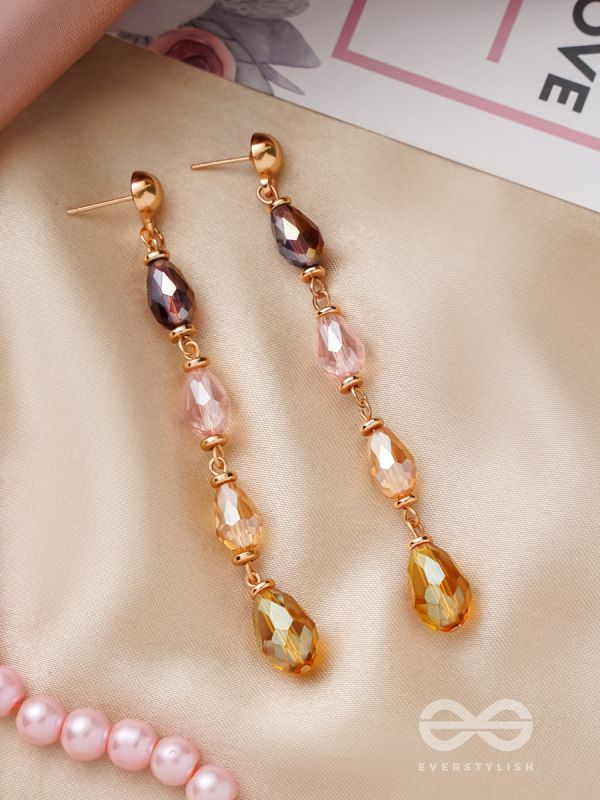 The Blazing Mist- Golden Embellished Earrings