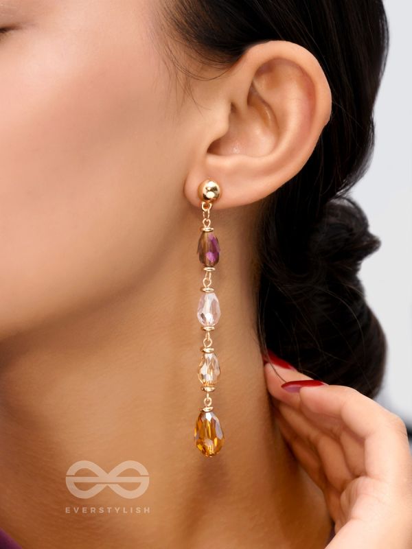 The Blazing Mist- Golden Embellished Earrings