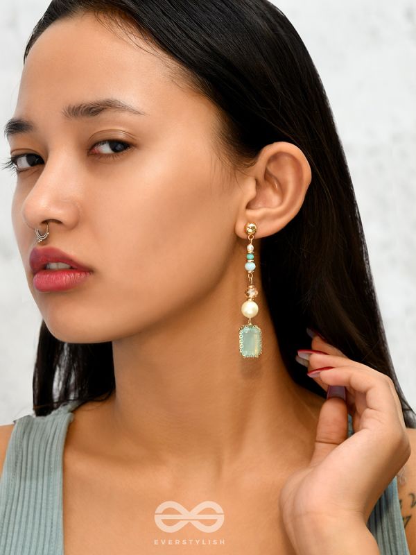 Smoke n Mirrors- Golden Embellished Earrings