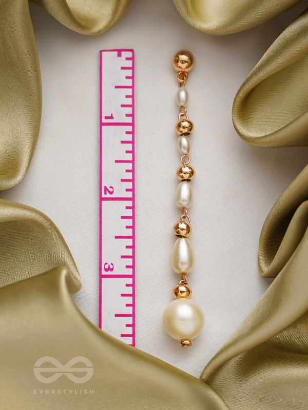 The Pearlescent Drops - Golden Pearls Earrings