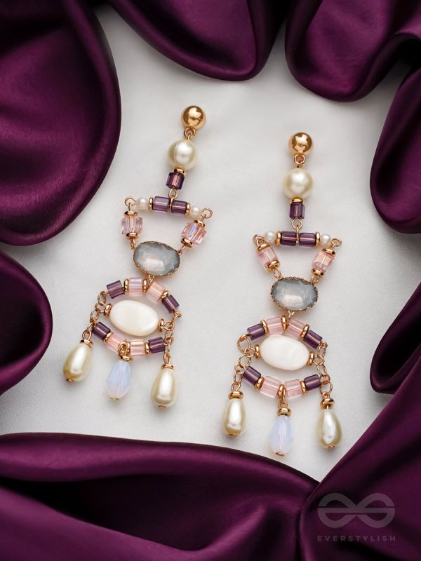 The Slender Figurine- Golden Embellished Earrings
