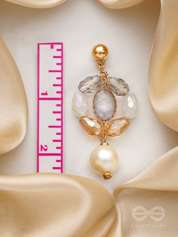 The Lily Pad- Golden Embellished Earrings