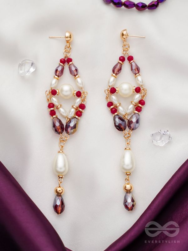 The Flower Swing- Golden Embellished Earrings