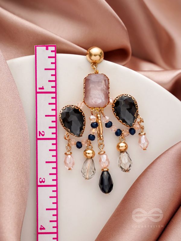 The Jeweled Wings - Golden Embellished Earrings