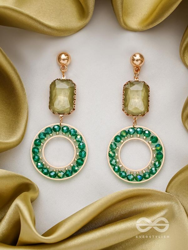 The Geometric Timestoppers- Golden Embellished Earrings