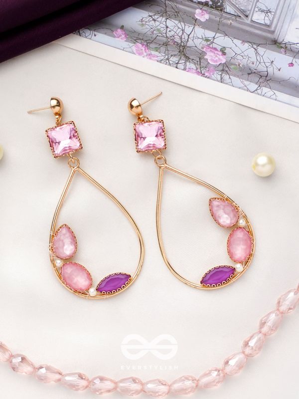 The Spring Leaves- Golden Embellished Earrings